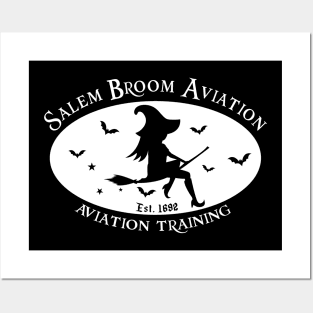 Salem Broom Aviation - Witch Broom Flying Lessons Posters and Art